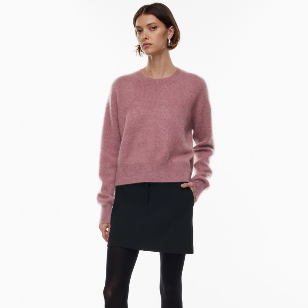 Aritzia Babaton Sensory Sweater in Pink Size XXS Wool Cashmere